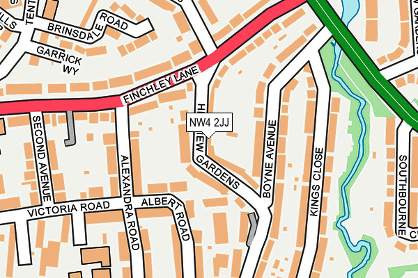 NW4 2JJ map - OS OpenMap – Local (Ordnance Survey)