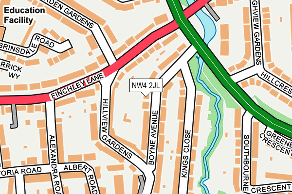 NW4 2JL map - OS OpenMap – Local (Ordnance Survey)
