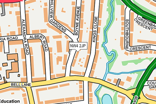 NW4 2JP map - OS OpenMap – Local (Ordnance Survey)