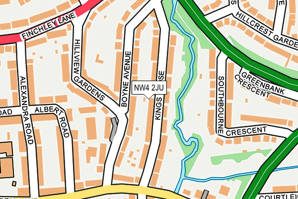NW4 2JU map - OS OpenMap – Local (Ordnance Survey)