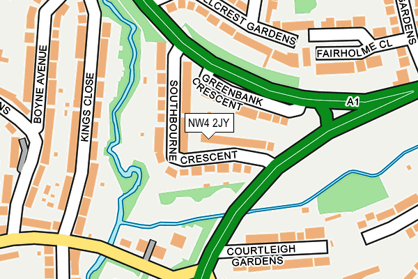 NW4 2JY map - OS OpenMap – Local (Ordnance Survey)