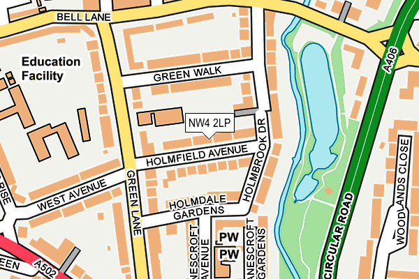 NW4 2LP map - OS OpenMap – Local (Ordnance Survey)