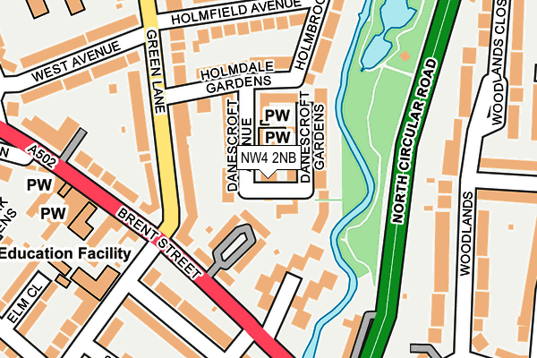 NW4 2NB map - OS OpenMap – Local (Ordnance Survey)