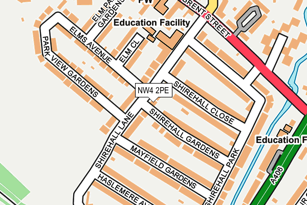 NW4 2PE map - OS OpenMap – Local (Ordnance Survey)