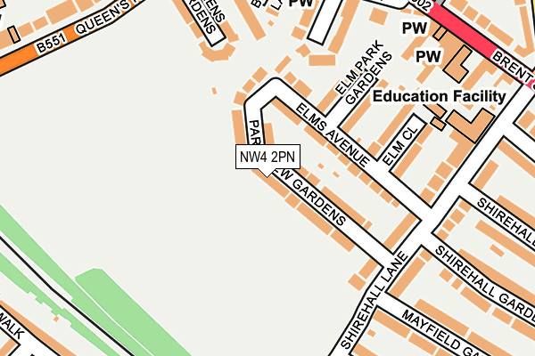 NW4 2PN map - OS OpenMap – Local (Ordnance Survey)