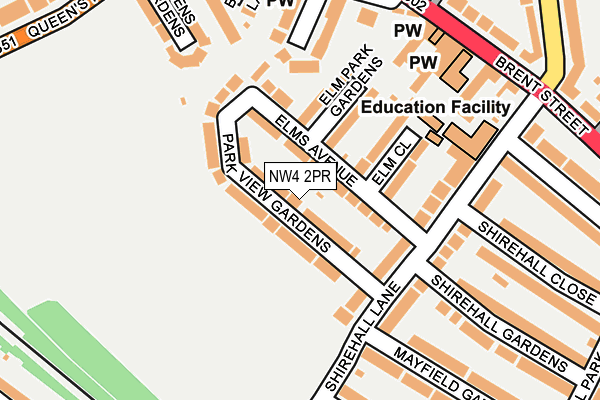 NW4 2PR map - OS OpenMap – Local (Ordnance Survey)