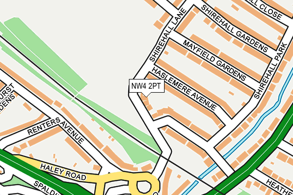 NW4 2PT map - OS OpenMap – Local (Ordnance Survey)