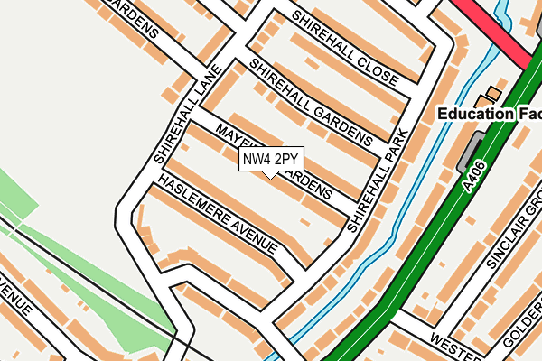 NW4 2PY map - OS OpenMap – Local (Ordnance Survey)