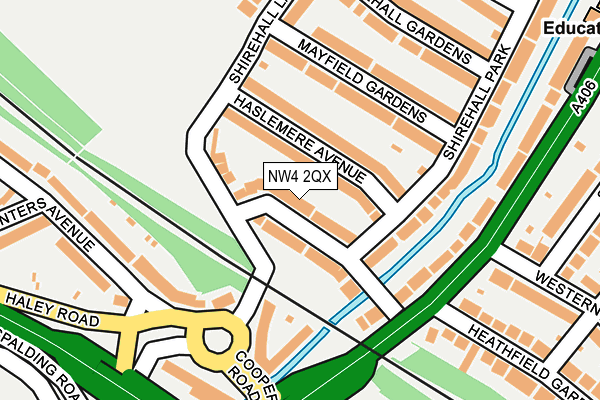 NW4 2QX map - OS OpenMap – Local (Ordnance Survey)