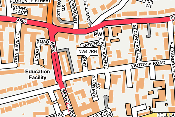 NW4 2RH map - OS OpenMap – Local (Ordnance Survey)