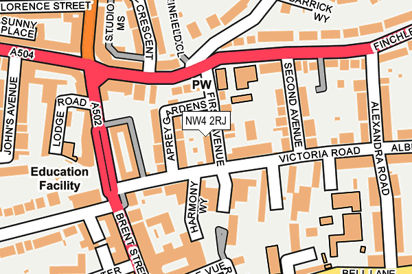 NW4 2RJ map - OS OpenMap – Local (Ordnance Survey)