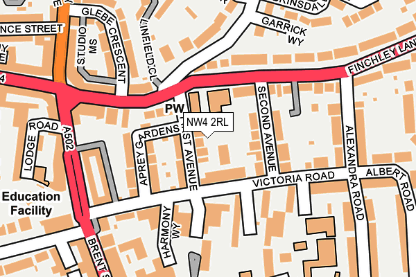 NW4 2RL map - OS OpenMap – Local (Ordnance Survey)