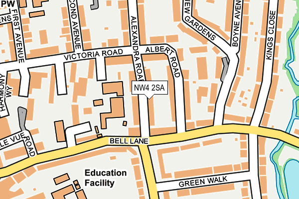 NW4 2SA map - OS OpenMap – Local (Ordnance Survey)