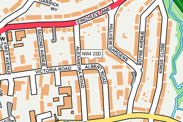 NW4 2SD map - OS OpenMap – Local (Ordnance Survey)