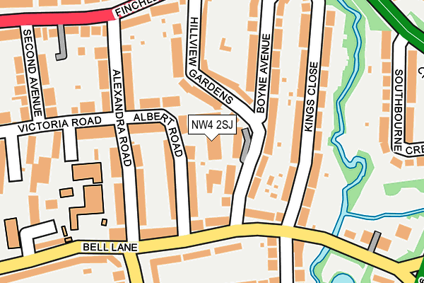 NW4 2SJ map - OS OpenMap – Local (Ordnance Survey)