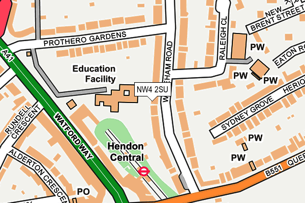 NW4 2SU map - OS OpenMap – Local (Ordnance Survey)