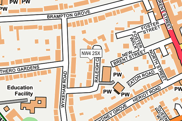 NW4 2SX map - OS OpenMap – Local (Ordnance Survey)