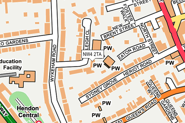 NW4 2TA map - OS OpenMap – Local (Ordnance Survey)