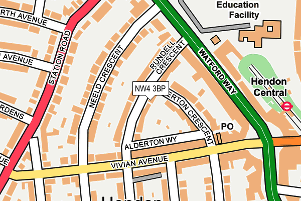 NW4 3BP map - OS OpenMap – Local (Ordnance Survey)