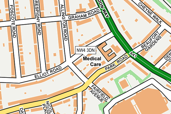 NW4 3DN map - OS OpenMap – Local (Ordnance Survey)