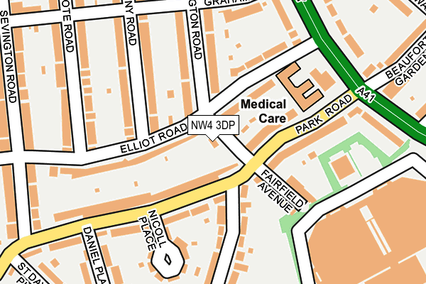 NW4 3DP map - OS OpenMap – Local (Ordnance Survey)