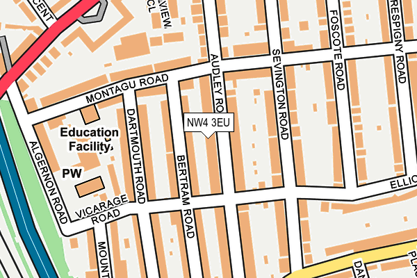 NW4 3EU map - OS OpenMap – Local (Ordnance Survey)
