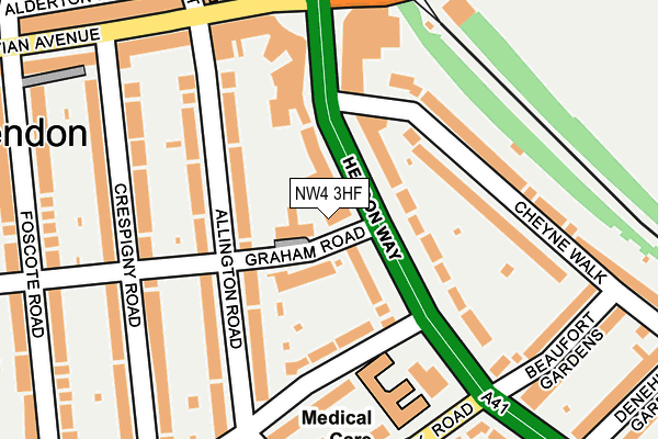 NW4 3HF map - OS OpenMap – Local (Ordnance Survey)