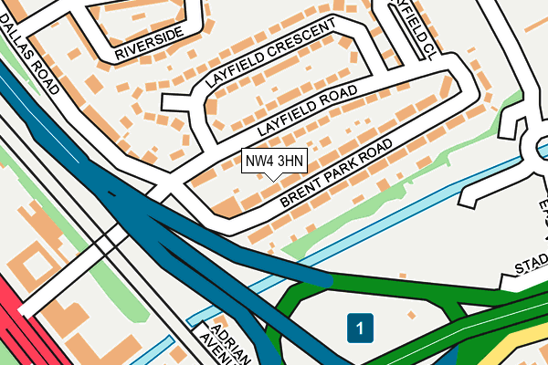 NW4 3HN map - OS OpenMap – Local (Ordnance Survey)
