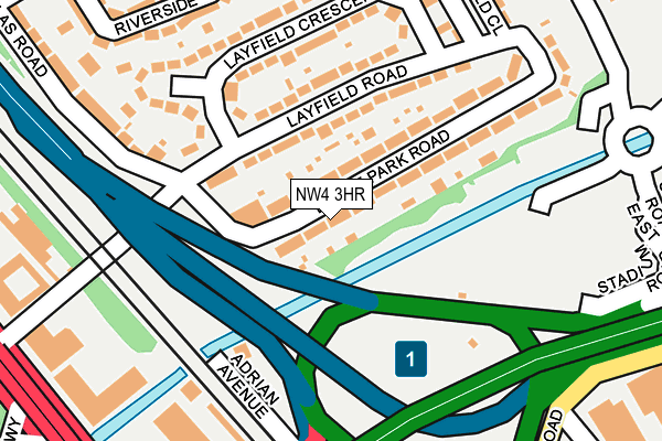 NW4 3HR map - OS OpenMap – Local (Ordnance Survey)