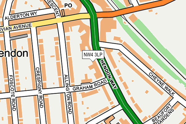 NW4 3LP map - OS OpenMap – Local (Ordnance Survey)