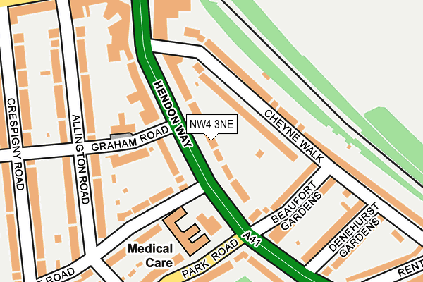 NW4 3NE map - OS OpenMap – Local (Ordnance Survey)