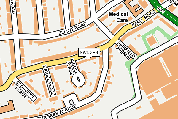 NW4 3PB map - OS OpenMap – Local (Ordnance Survey)