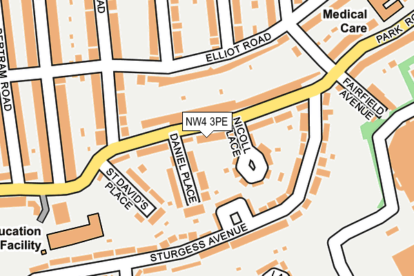 NW4 3PE map - OS OpenMap – Local (Ordnance Survey)