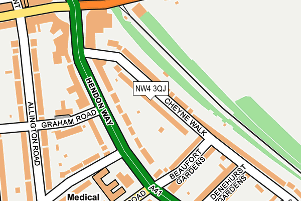 NW4 3QJ map - OS OpenMap – Local (Ordnance Survey)