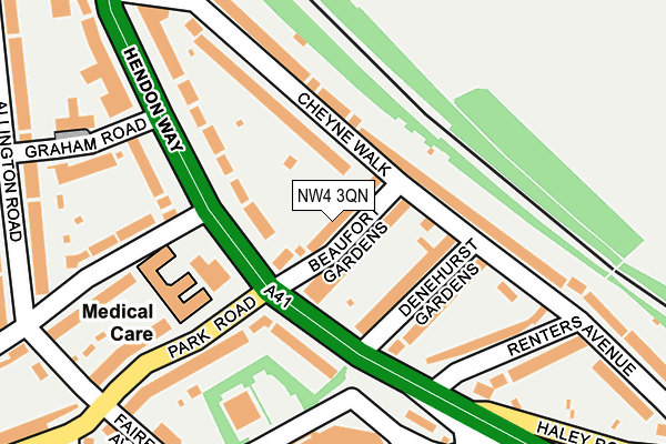 NW4 3QN map - OS OpenMap – Local (Ordnance Survey)