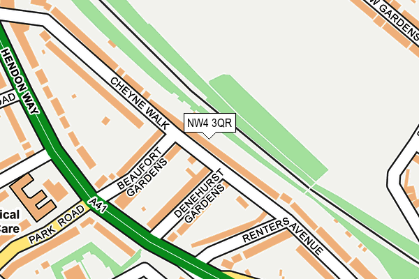 NW4 3QR map - OS OpenMap – Local (Ordnance Survey)