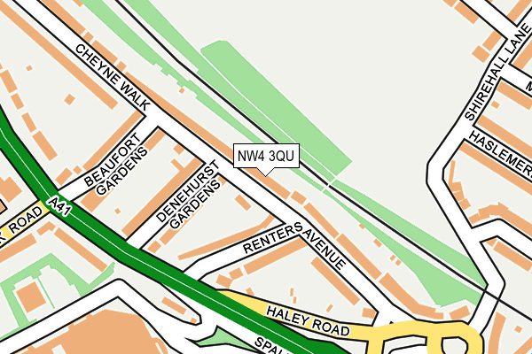 NW4 3QU map - OS OpenMap – Local (Ordnance Survey)