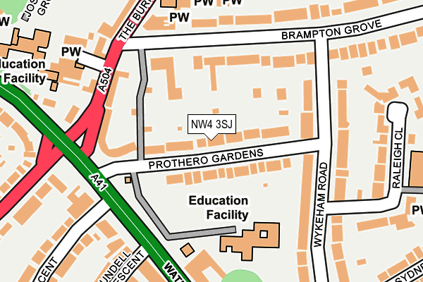NW4 3SJ map - OS OpenMap – Local (Ordnance Survey)