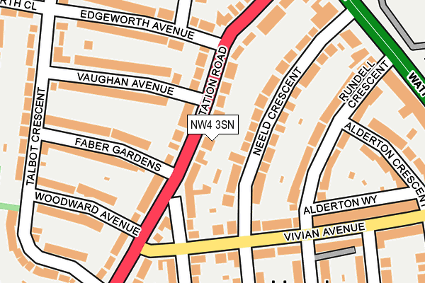 NW4 3SN map - OS OpenMap – Local (Ordnance Survey)
