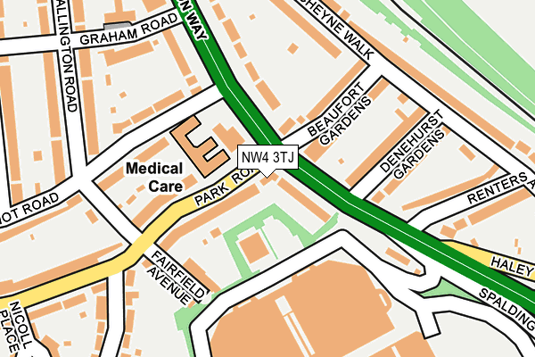 NW4 3TJ map - OS OpenMap – Local (Ordnance Survey)