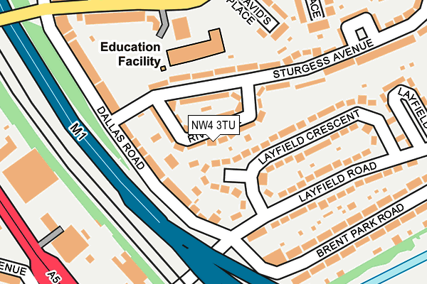 NW4 3TU map - OS OpenMap – Local (Ordnance Survey)