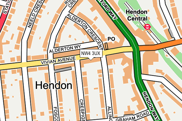 NW4 3UX map - OS OpenMap – Local (Ordnance Survey)