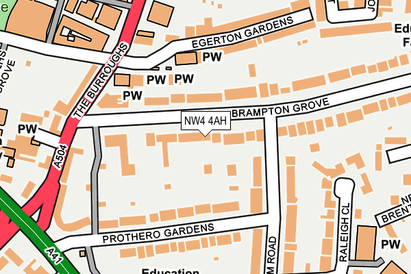 NW4 4AH map - OS OpenMap – Local (Ordnance Survey)
