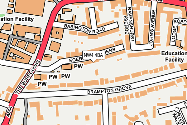 NW4 4BA map - OS OpenMap – Local (Ordnance Survey)