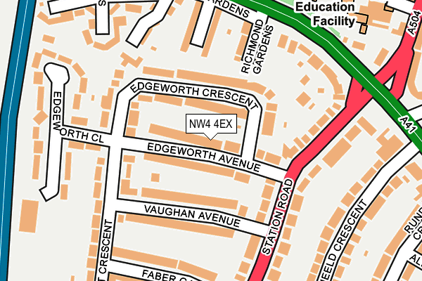 NW4 4EX map - OS OpenMap – Local (Ordnance Survey)