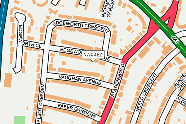 NW4 4EZ map - OS OpenMap – Local (Ordnance Survey)