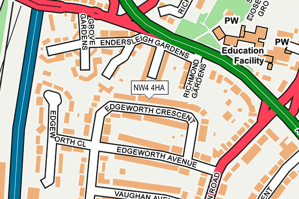 NW4 4HA map - OS OpenMap – Local (Ordnance Survey)