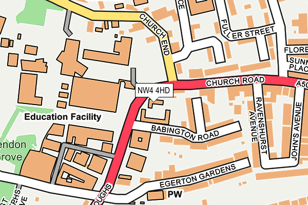 NW4 4HD map - OS OpenMap – Local (Ordnance Survey)