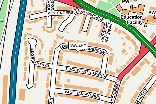 NW4 4HG map - OS OpenMap – Local (Ordnance Survey)
