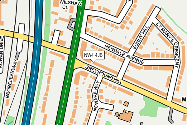 NW4 4JB map - OS OpenMap – Local (Ordnance Survey)